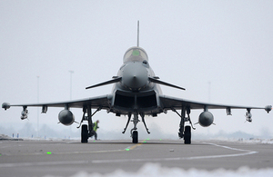 An 11 Squadron Typhoon lands at Royal Air Force Coningsby (library image) [Picture: Senior Aircraftman Steve Buckley, Crown copyright]