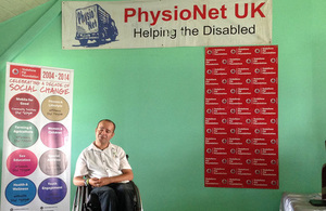 Joshko Wakaniyasi of the Spinal Injuries Association Fiji welcomes guests