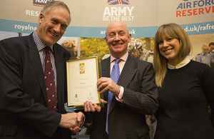 Gold award winners Carillion receive their awards from Julian Brazier