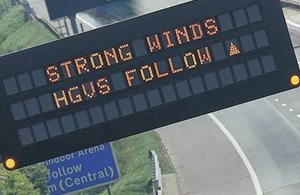 Strong winds Variable Message Sign