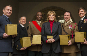 Service personnel and Defence Minister Anna Soubry at the launch [Picture: Petty Officer Airman (Photographer) Owen Cooban RN, Crown copyright]