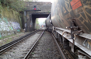 Image of derailed train at Angerstein Junction