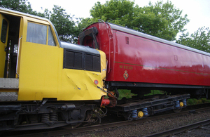 The incident train following the collision