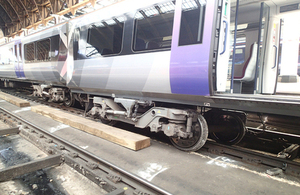 Image of derailed vehicle at Paddington station