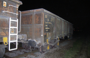 Image of derailed wagon