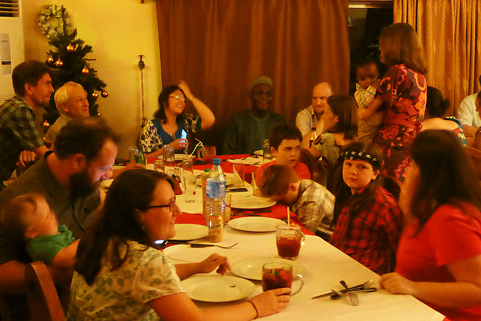 Community workers in Jos enjoying Christmas dinner 2.