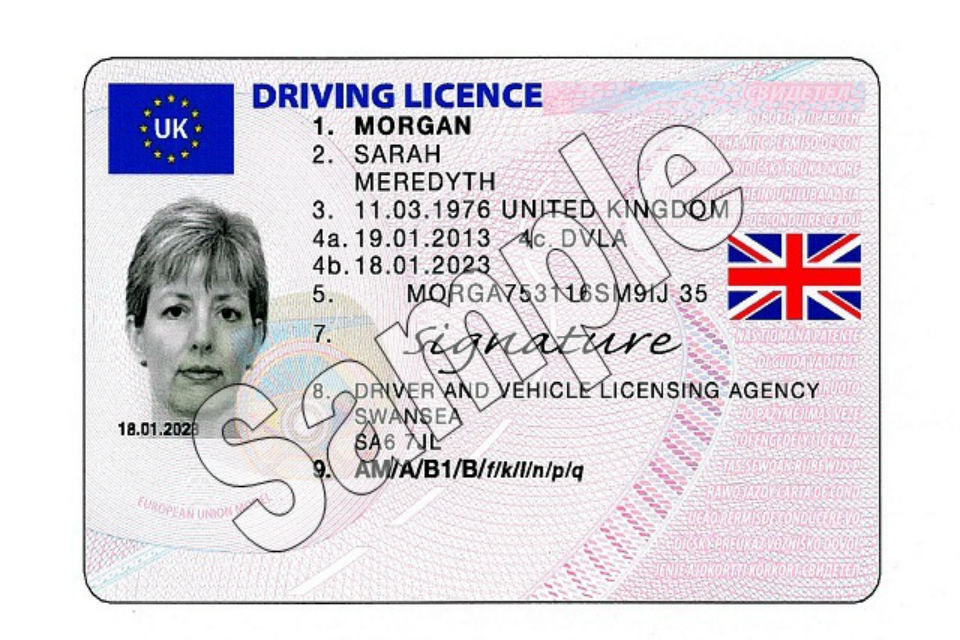 Driving licences to display Union Flag GOV.UK
