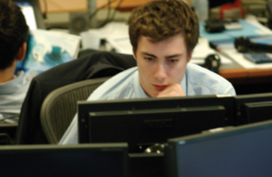 Man sitting at a computer