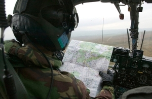 Cockpit view of pilot navigating