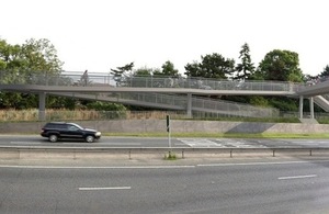 A computer graphic showing the bridge design over the A27