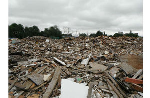 Piles of wood with few fire breaks