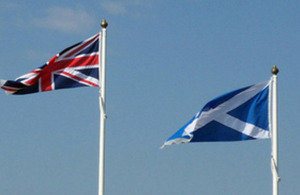 UK and Scotland flags