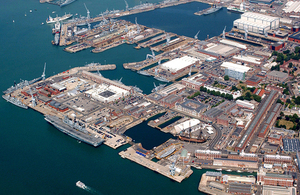 An aerial photograph of Portsmouth Dockyard [Picture: Petty Officer Airman (Photographer) Paul A'Barrow, Crown copyright]