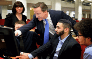 The PM travelled to Halifax where he visited the firm Covea Insurance where he met with staff.