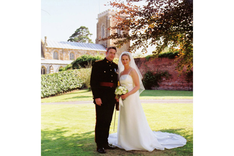 Captain Dai Jones, seen with his wife, Isobel, at their wedding (All rights reserved.)