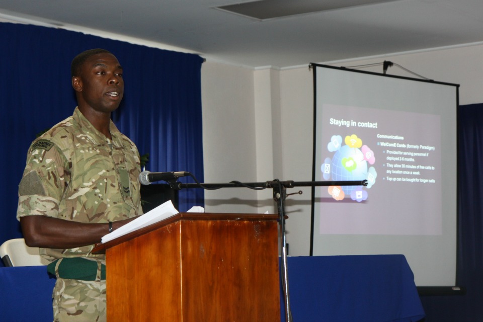 Corporal Hanson Simon of the Royal Marine Commandos from the Naval Service Recovery Centre (formerly Hasler Company) 