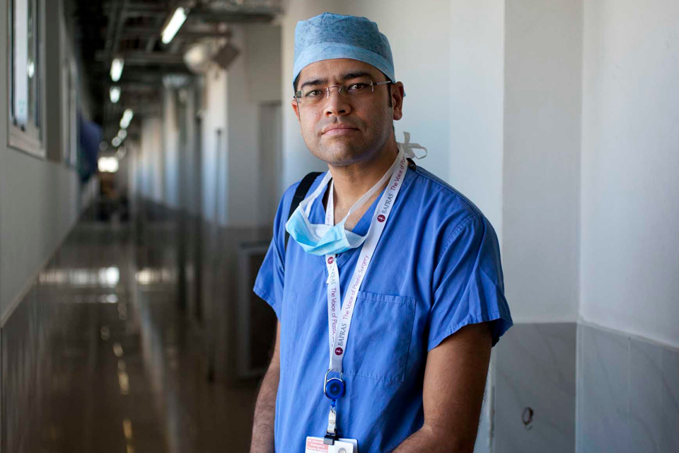 Dr Naveen Cavale from Kings College Hospital. Picture: Abbie Trayler-Smith/Panos for DFID