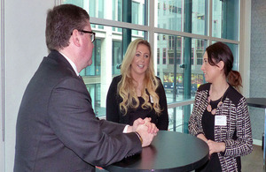 Solicitor General and 2 law student apprentices at Addleshaw Goddard
