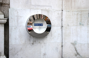 OSCE plaque outside their headquarters in Vienna, Austria