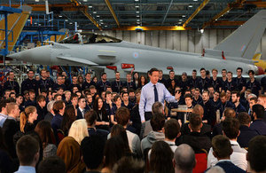 PM speaks to apprentices at BAE Systems in Lancashire