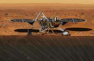 Artist's impression of InSight on surface of Mars.