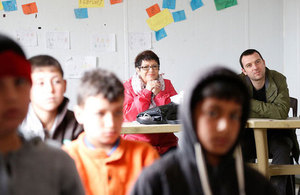 British teachers visit a school at Zaatari camp in Jordan. Picture: Russell Watkins/Department for International Development