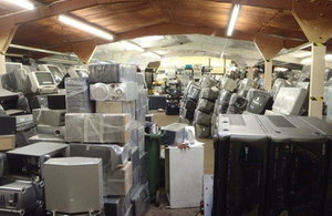 Containers loaded with WEEE were stopped by the Environment Agency