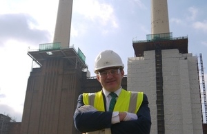 Energy Secretary Ed Davey at Battersea Power Station