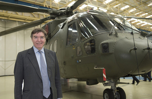 Minister for Defence Equipment, Support and Technology Philip Dunne MP at AgustaWestland’s facility in Yeovil