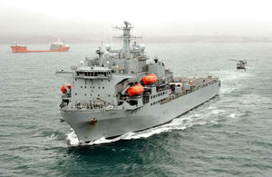 Royal Fleet Auxiliary RFA Argus on operations in Sierra Leone