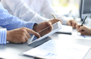 Man using tablet