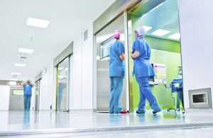 A hospital corridor.