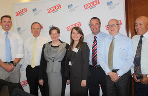 Ambassador Fiona Clouder with British Honorary Consuls and Vice Consul María José Barrientos.