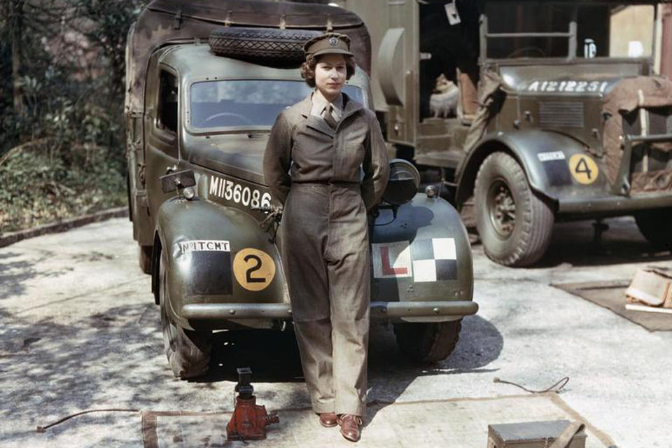 The Queen, then Princess Elizabeth in 1945, aged 19 