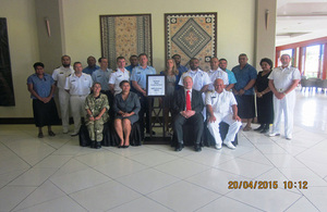 Course participants with the Acting High Commissioner, Daniel Salter at the opening today (Monday 20 April 2015)