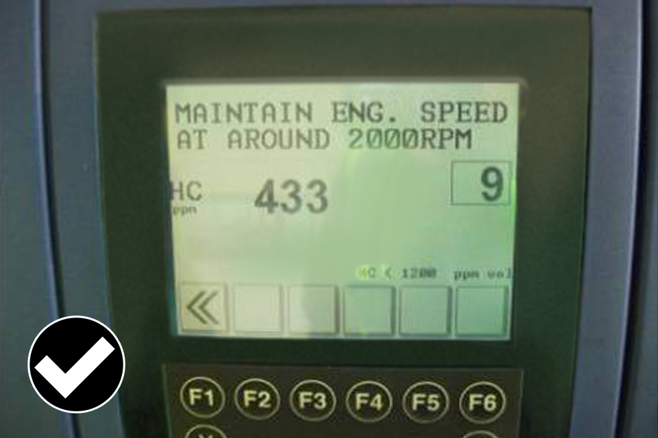 Allowed: the 1989 engine is tested at an increased speed of 2000 rpm and if the HC is within specification the vehicle will pass the emissions test.