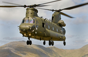 RAF Chinook helicopter. Picture: Ian Forshaw/Crown Copyright