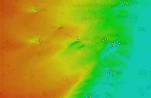 Bathymetry showing wrecks on Goodwin Sands