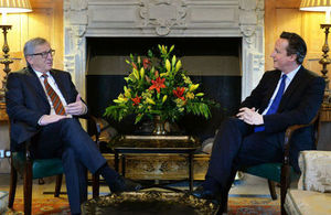 Prime Minister David Cameron talking with Jean-Claude Juncker, President of the European Commission, at Chequers.
