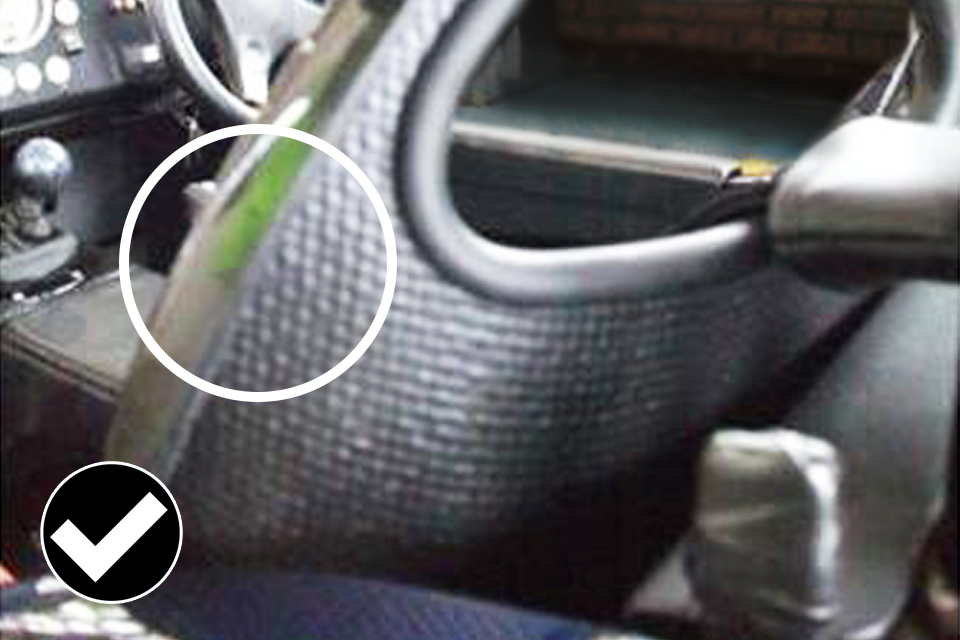 Another example showing seat edges that can be contacted will need to be 'radiused'.
