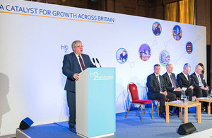 Patrick McLoughlin and colleagues at the speech.