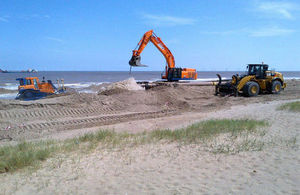 The EA's beach renourishment programme to reduce flood risk has been completed for 2015