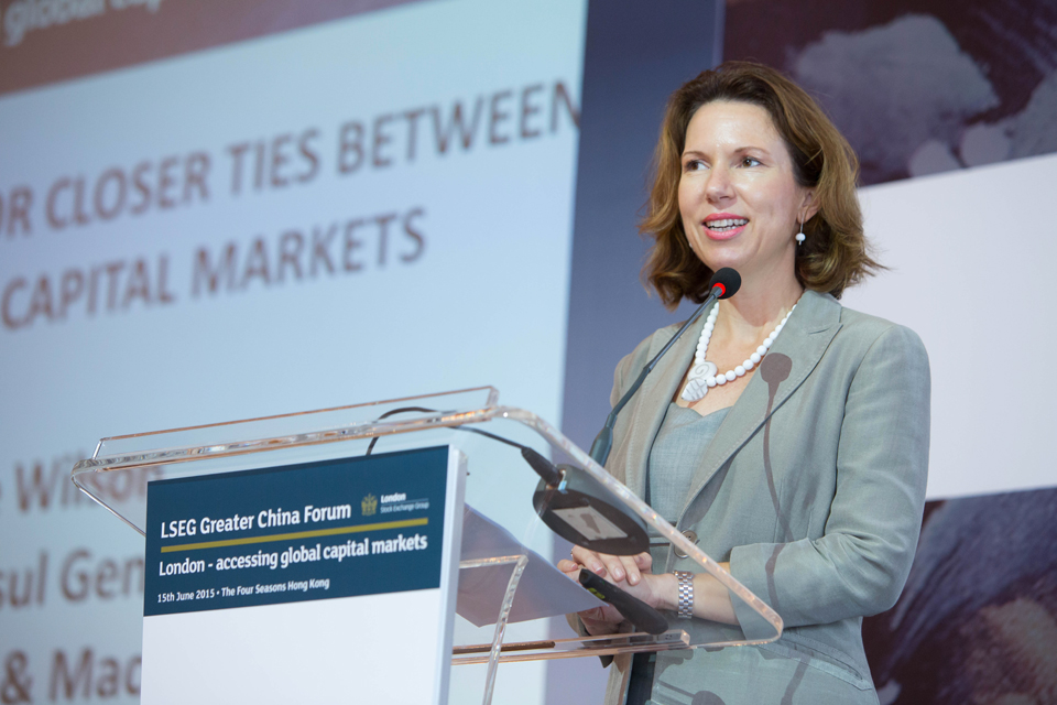 British Consul General to Hong Kong and Macao Caroline Wilson speaks at LSE's Greater China Forum on the theme of the case for closer ties between UK and China capital markets