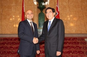 Business Secretary Sajid Javid with Mr GUO Jinlong, Secretary of the Beijing Municipal Committee and Member of the Political Bureau