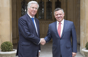 UK Defence Secretary with His Majesty King Abdullah of Jordan