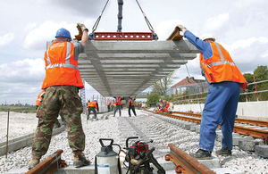 Rail engineers at work.