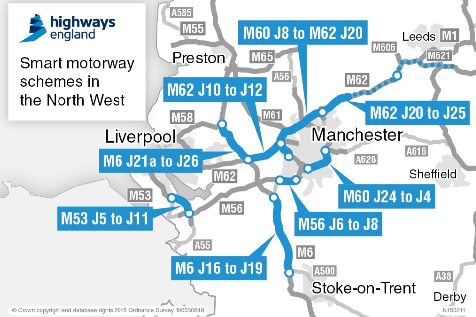 Map Of Uk Motorways North West Roads Plan Biggest For 50 Years - Gov.uk