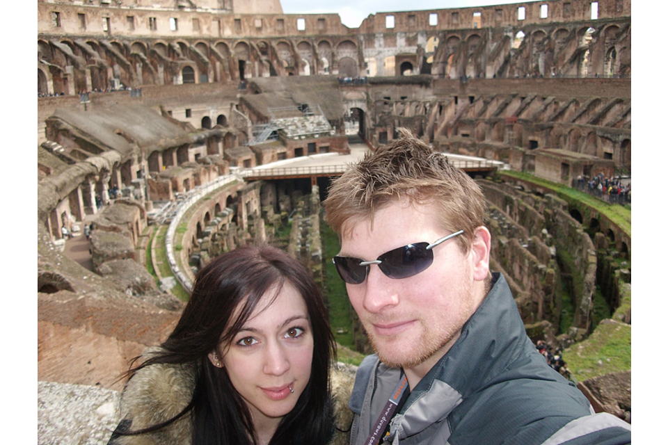 Marine Jonathan Crookes with his fiancee, Danni Davis (All rights reserved.)