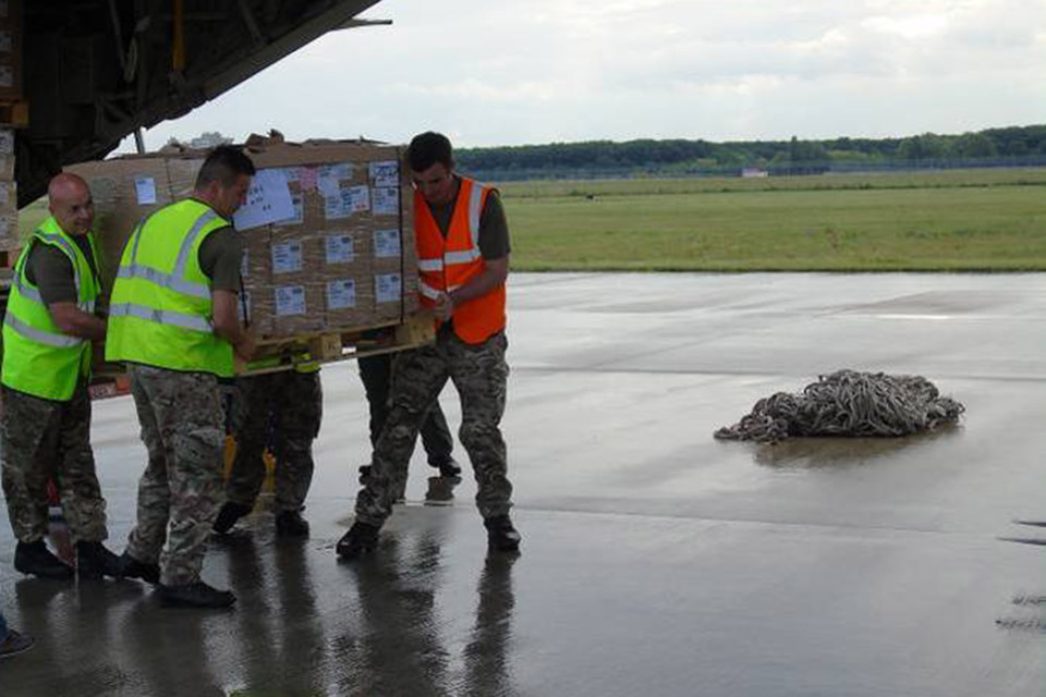 Cargo being unloaded in Ukraine
