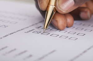 A survey being completed